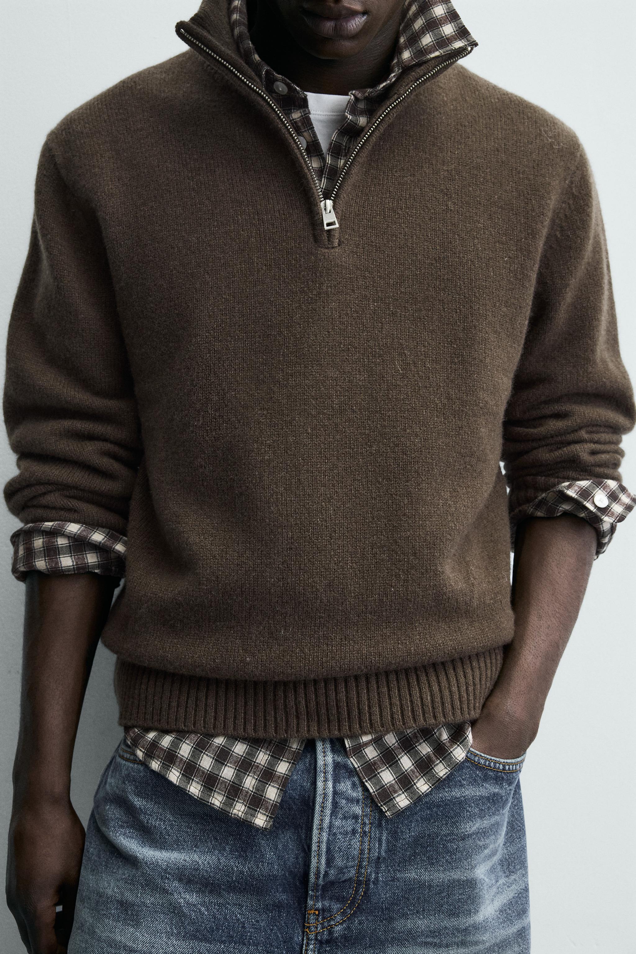 100% WOOL QUARTER-ZIP JUMPER